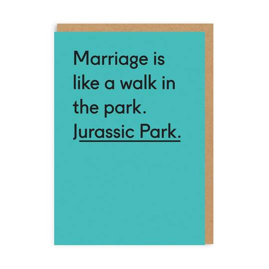 Jurassic Park Marriage Card - DIGS