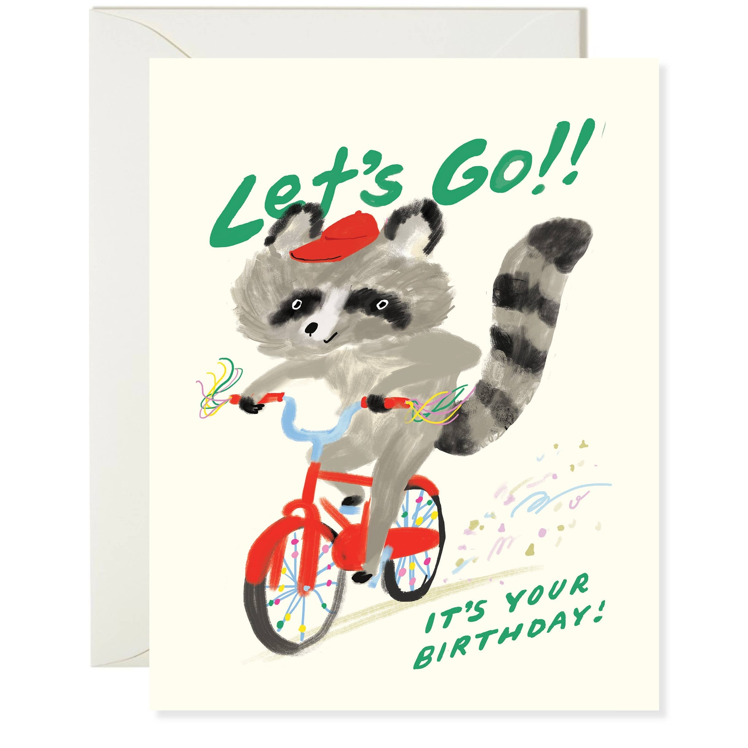 Let's Go Racoon Birthday Card - DIGS
