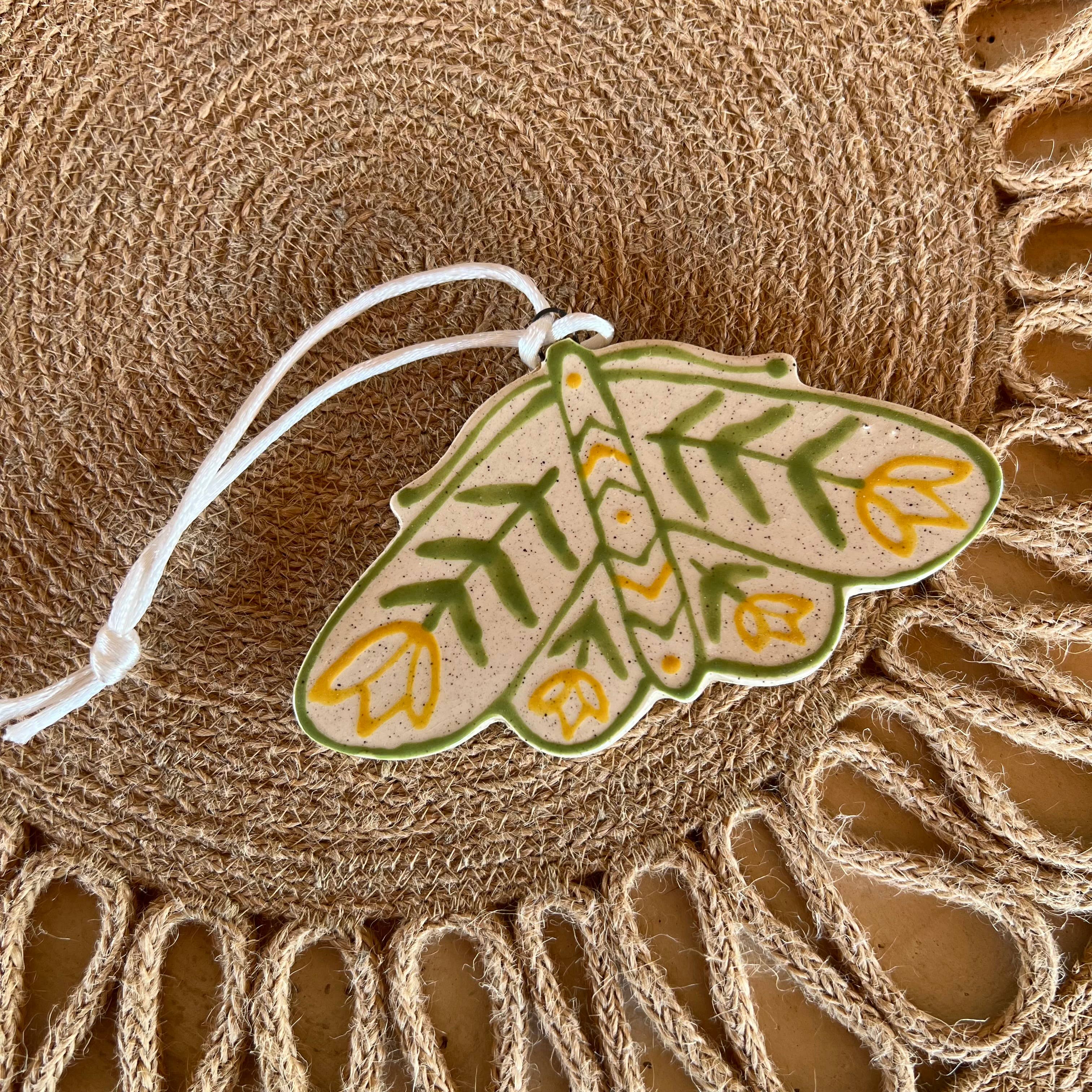 Moth Floral Ceramic Ornament - DIGS