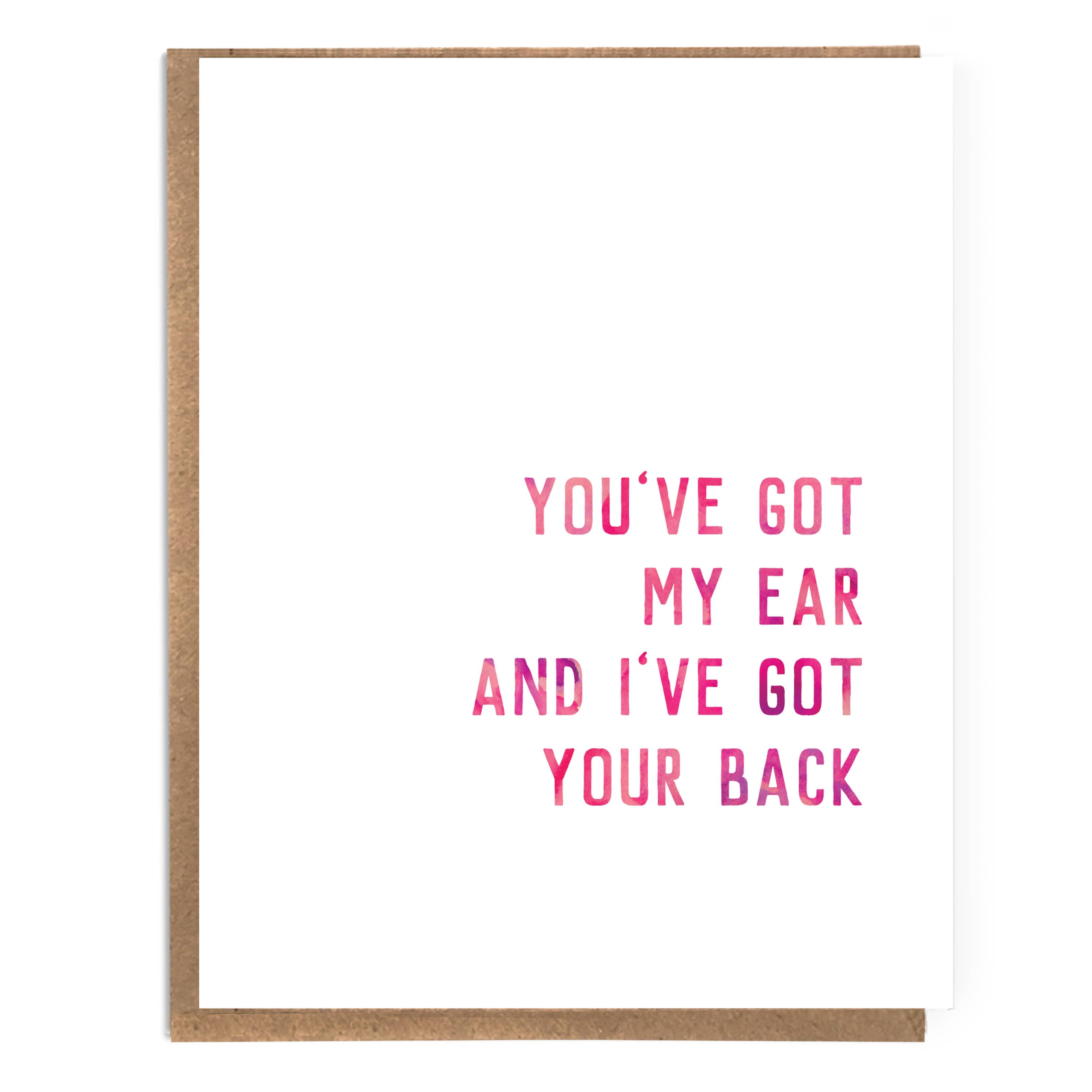 My Ear/Your Back Encouragement Card - DIGS