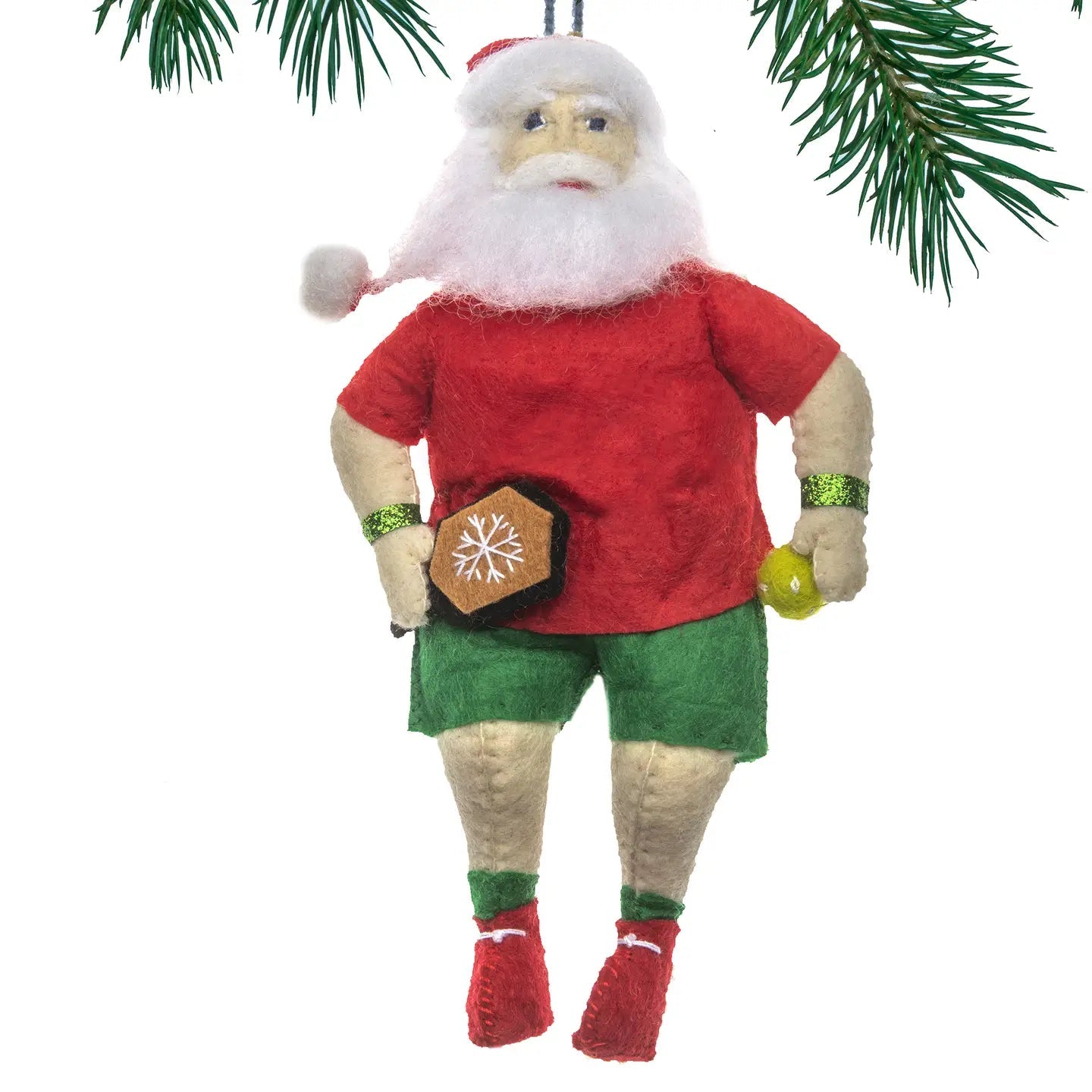 Pickleball Santa Claus Felt Ornament - DIGS