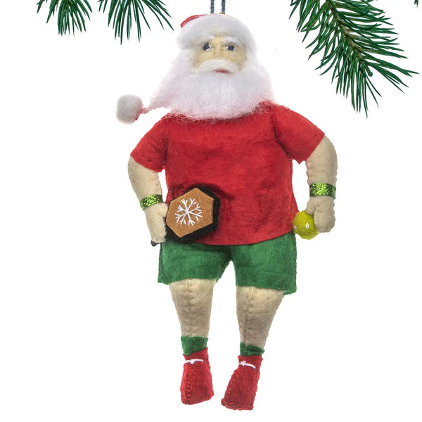 Pickleball Santa Claus Felt Ornament - DIGS