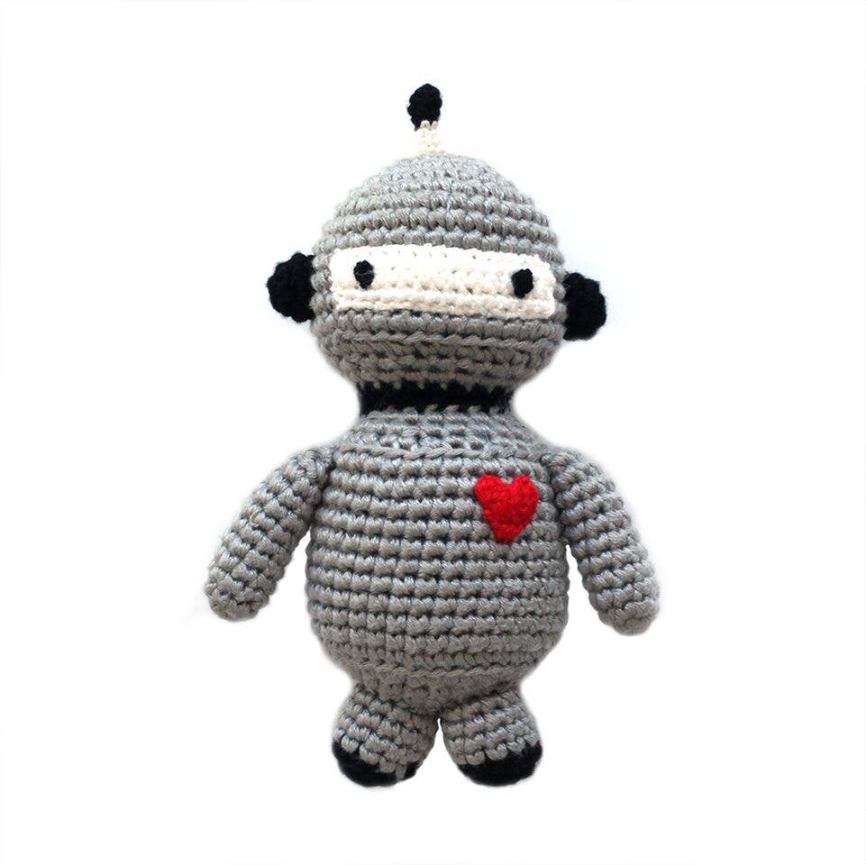 Robot Hand Crocheted Rattle - DIGS
