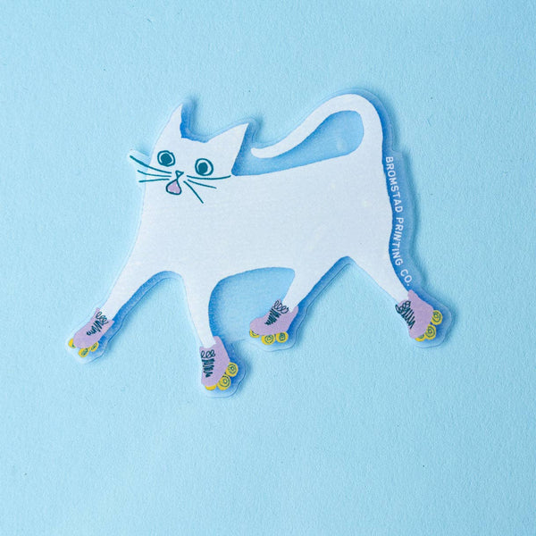 Rollerskate Cat Sticker - DIGS