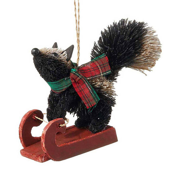 Sledding Buri Skunk Ornament - DIGS