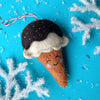 Smiling Ice Cream Cone Felt Wool Ornament - DIGS