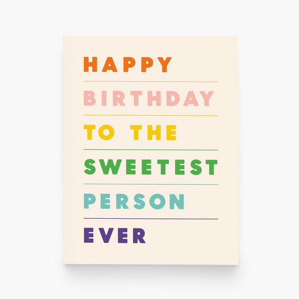 Sweetest Person Birthday Card - DIGS