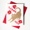 Thank You Cat with Blossoms Card - DIGS
