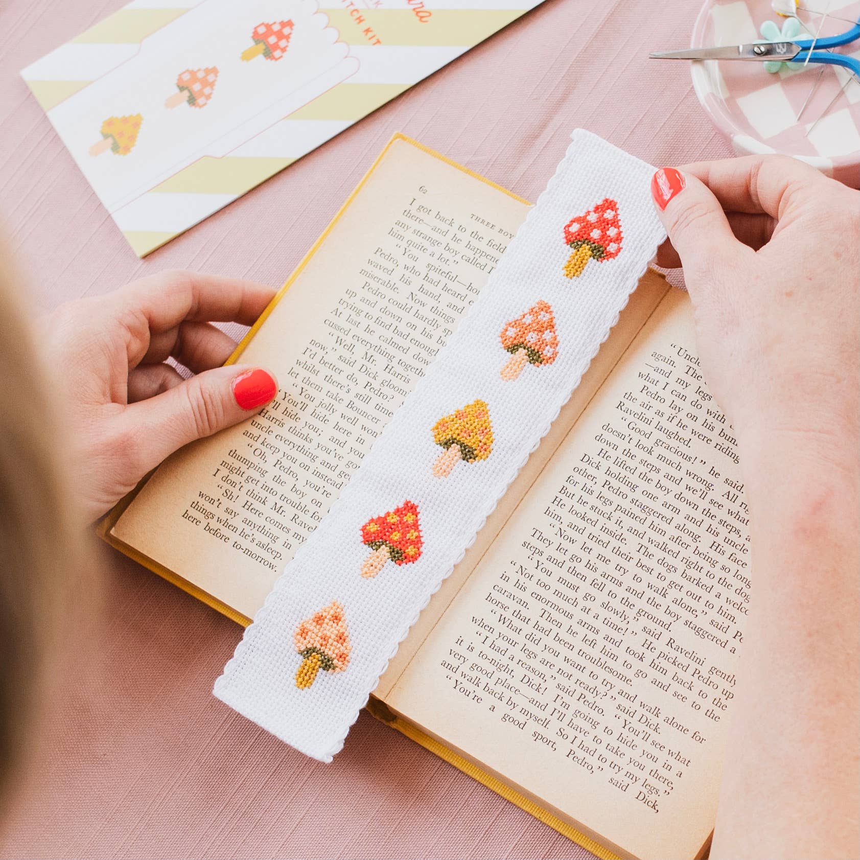 Toadstool Cross Stitch Bookmark Kit - DIGS
