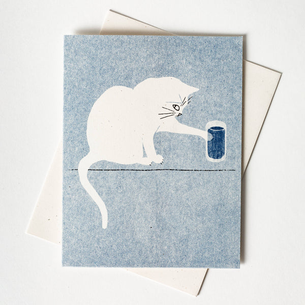 Water Glass Cat Card - DIGS