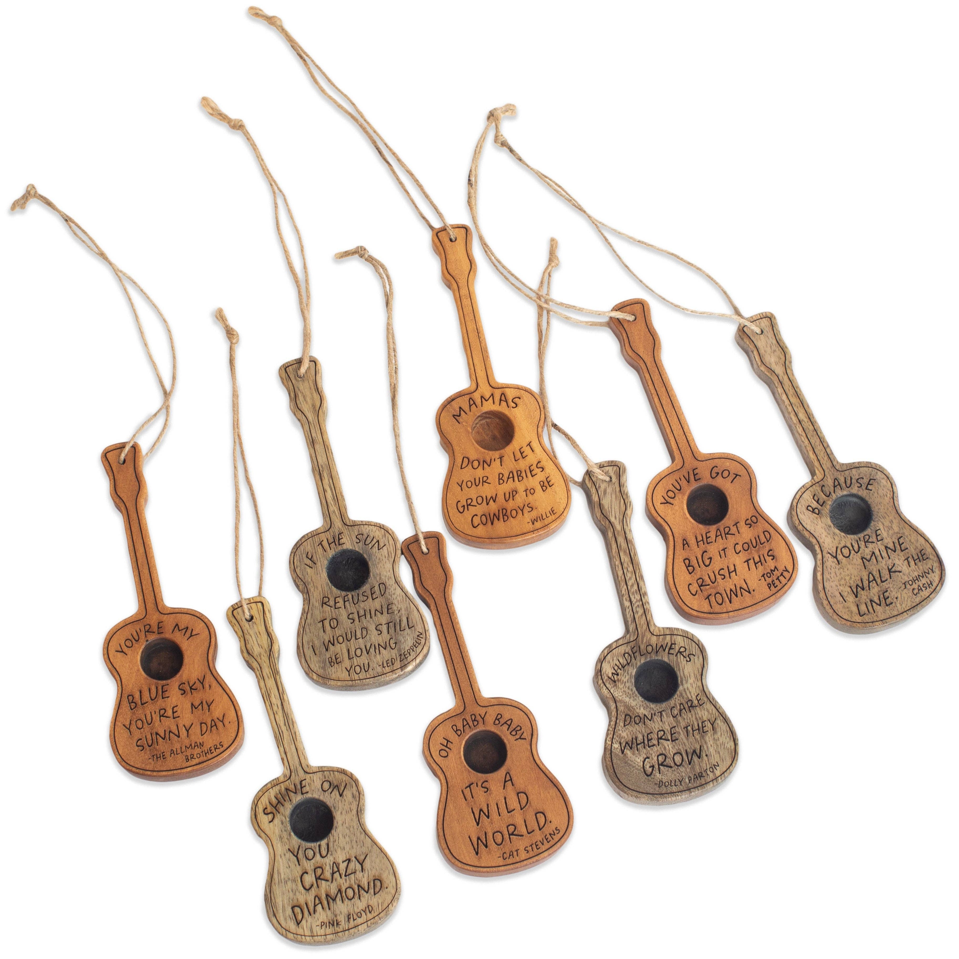 Wood Guitar Lyrics Ornament - DIGS