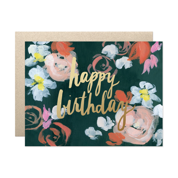 Coral Florals Happy Birthday Card - DIGS