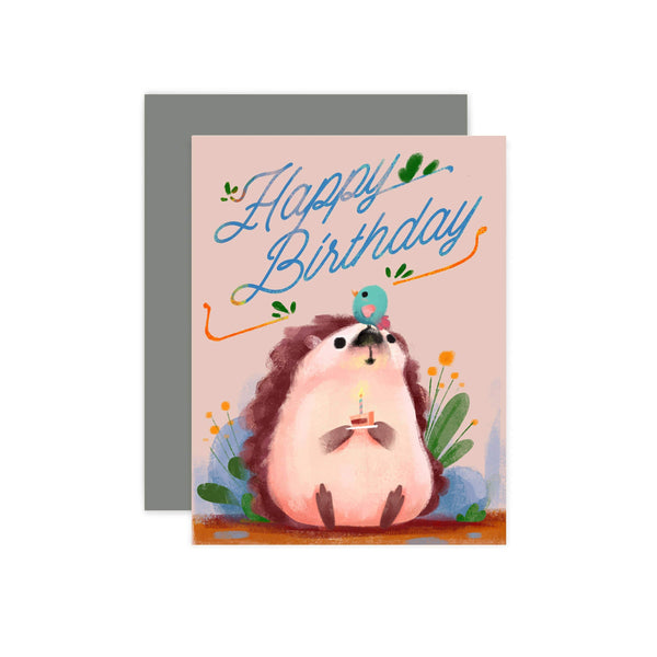 Hedgehog Birthday Card - DIGS
