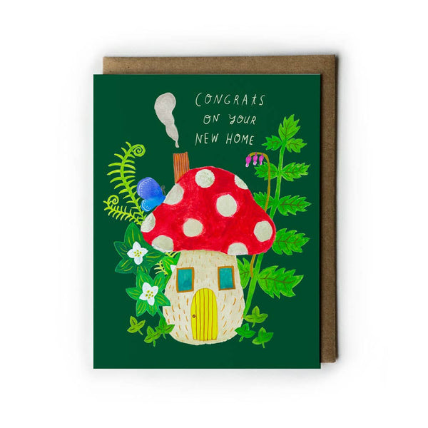 Mushroom House Housewarming Card
