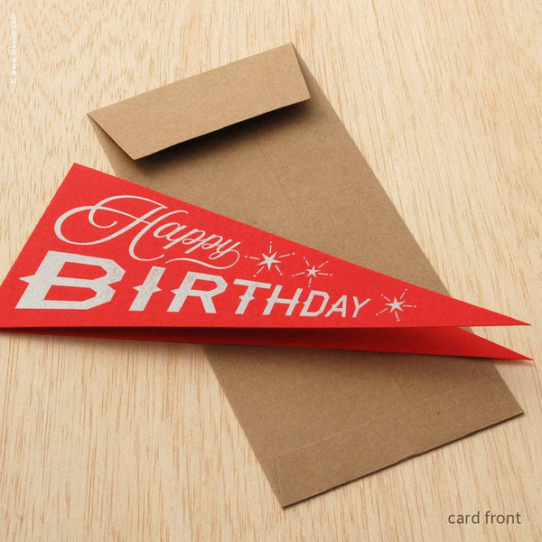Happy Birthday Triangular Pennant Card