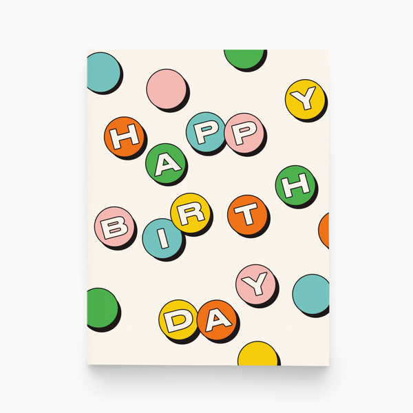 Happy Birthday Buttons Greeting Card
