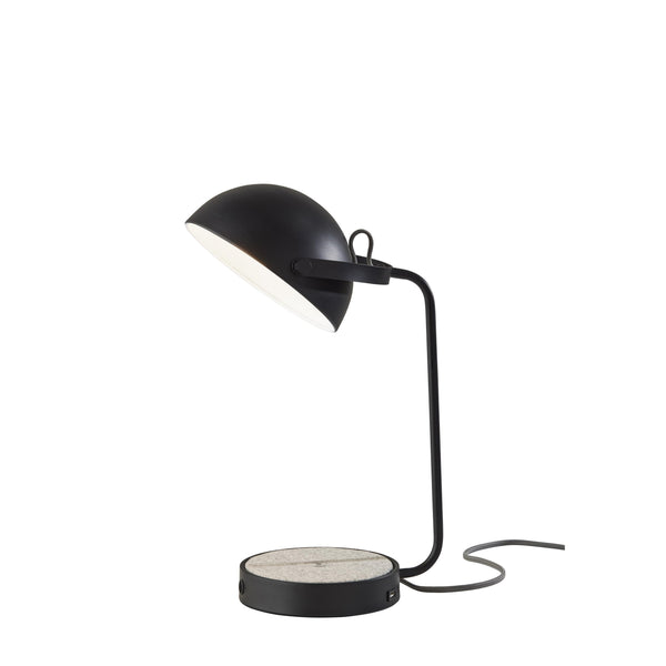 Brooks Table Lamp with Charging Pad - black