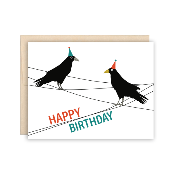 Happy Birthday Urban City Crows Card