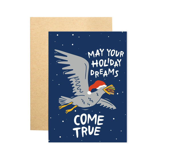 Holiday Dreams Seagull Santa Card