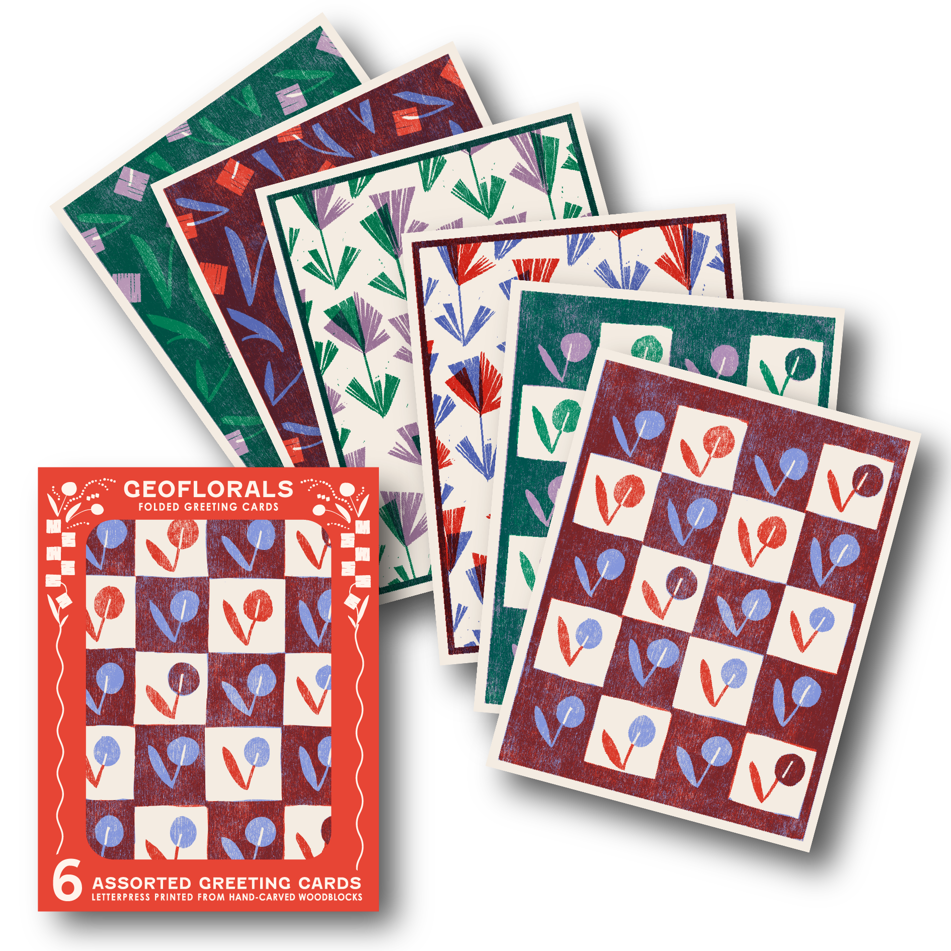 Geoflorals Letterpress Cards Set