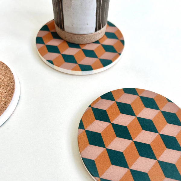 Cubes Absorbent Stone Coasters
