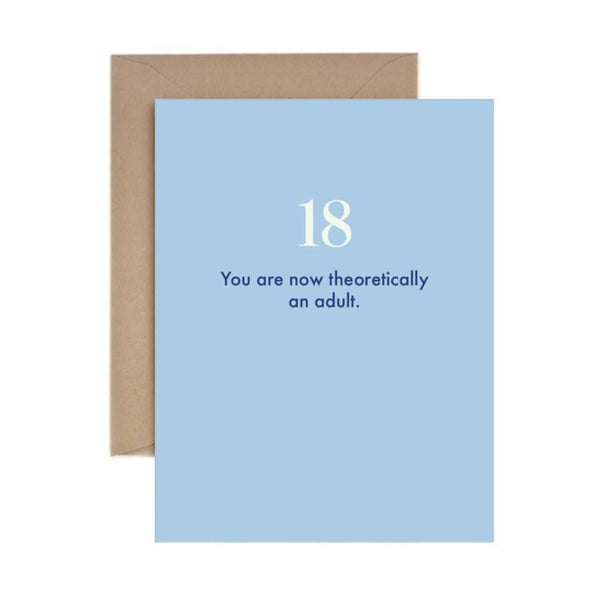 18th Birthday: Theoretically an Adult Card