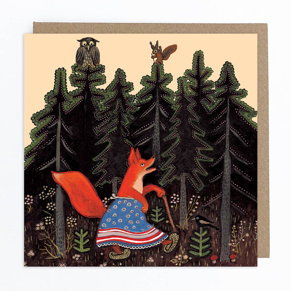 Red Fox in Forest Card