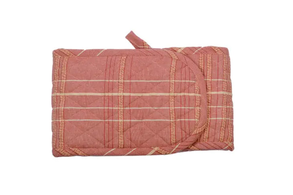 Double Oven Glove: Textured Check Fig