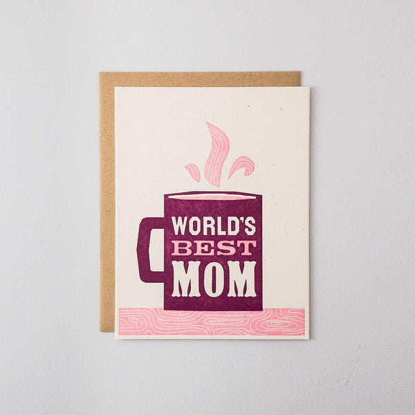 World's Best Mom Letterpress Card - DIGS