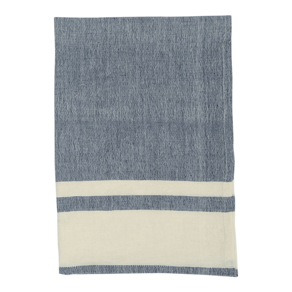 Chambray Indigo Stripe Linen-Cotton Tea Towel - DIGS
