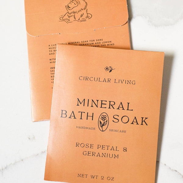 Mineral Bath Soak Sachet, Rose Petal & Geranium