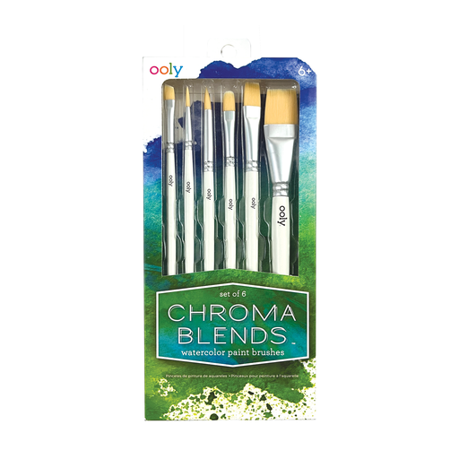 Chroma Blends Watercolor Paint Brushes - Set of 6 - Ooly