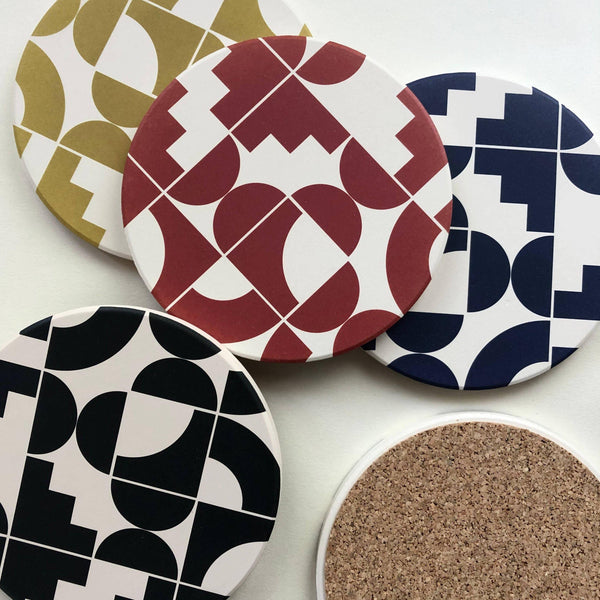 Shapes & Colors Absorbent Stone Coasters - DIGS