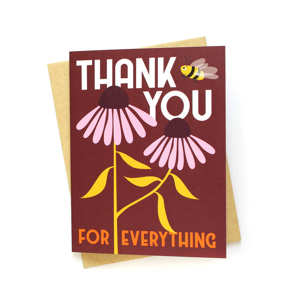 Maroon Coneflowers Thank You Card