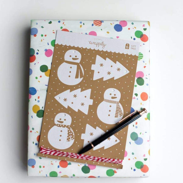 Snow Scenes Pop-out Kraft Gift Tags