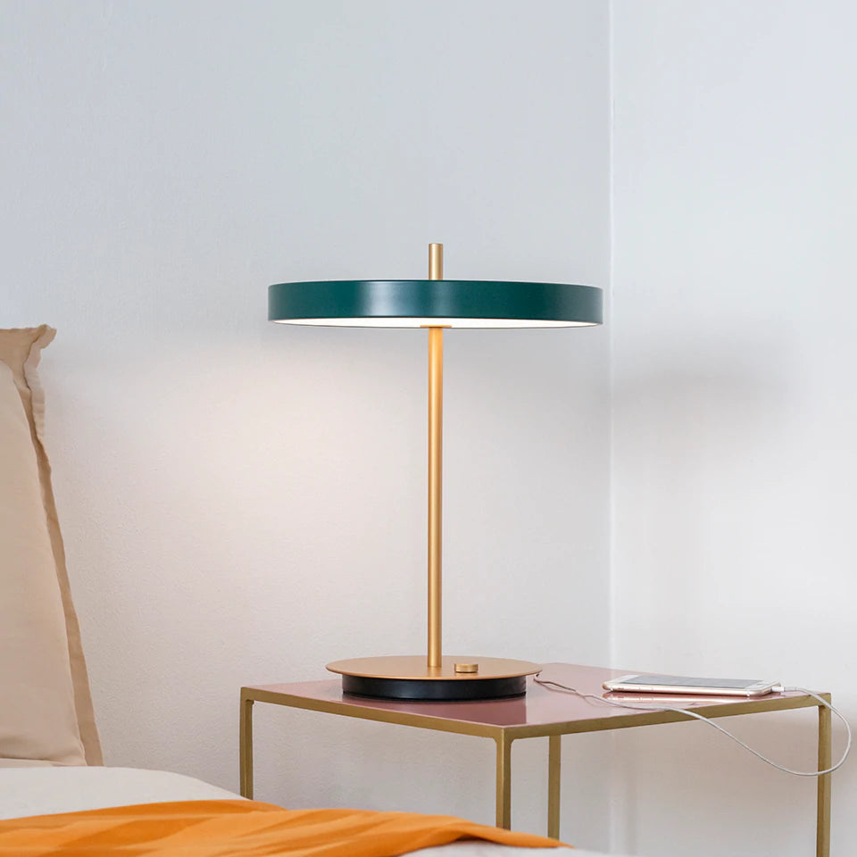 Asteria Table Lamp Green on table
