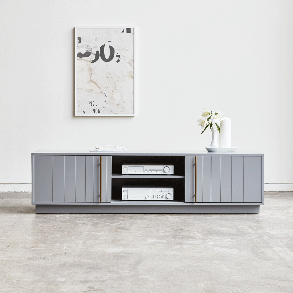 Elora Media Stand in Satin Dusk - DIGS