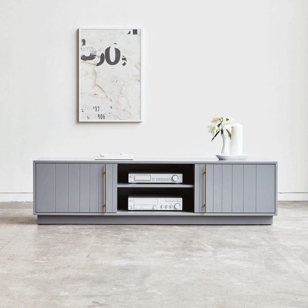 Elora Media Stand in Satin Dusk - DIGS