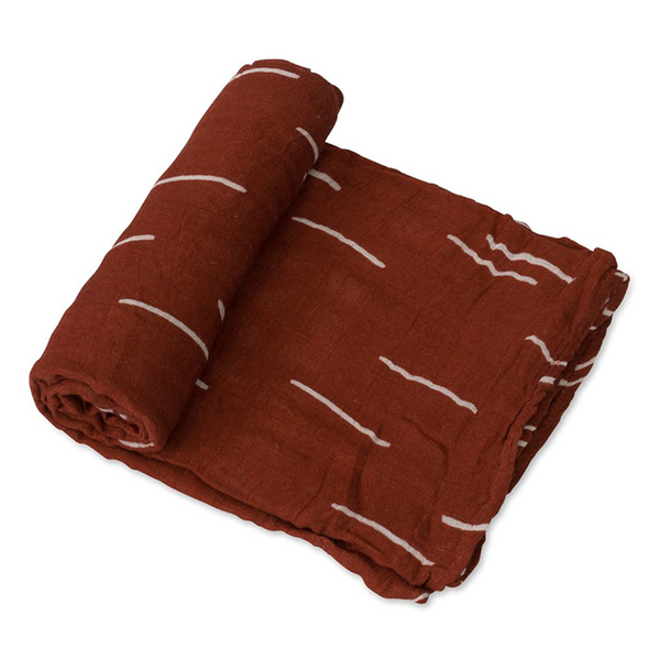 Deluxe Bamboo Muslin Swaddle: Baked Clay - DIGS