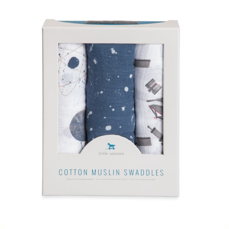 Cotton Muslin Swaddle 3 Pack: Ground Control