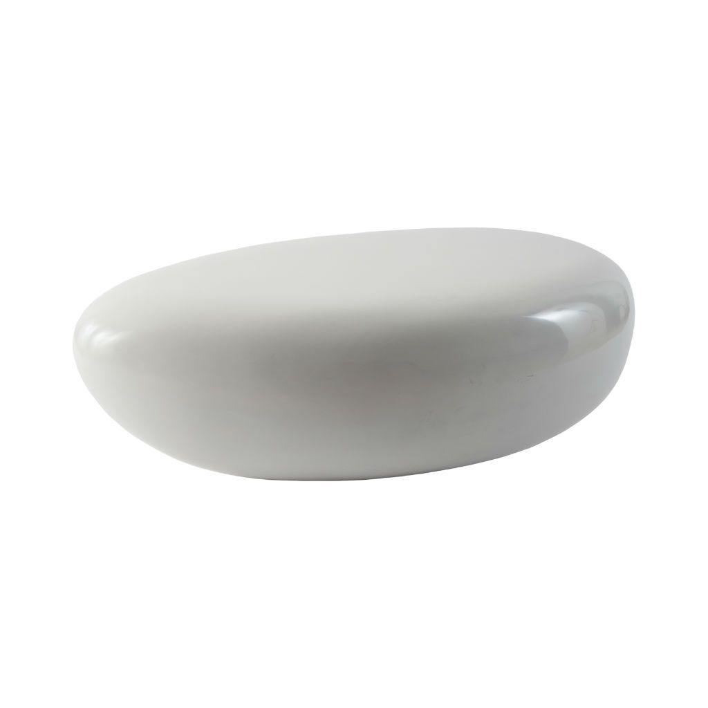 River Stone Cocktail Table, Gel Coat White