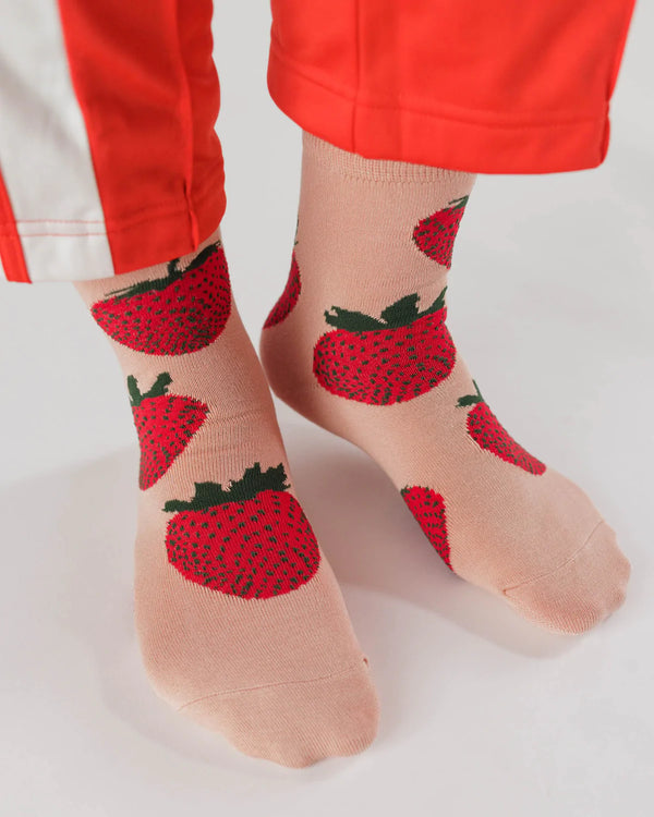 Crew Sock: Strawberry