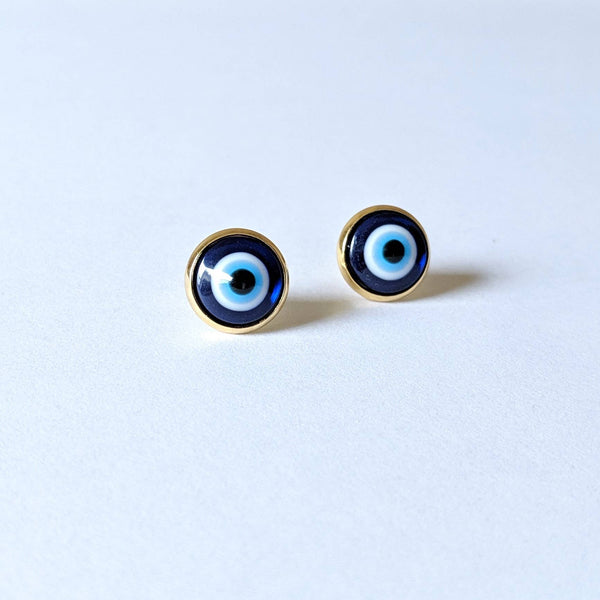 Evil Eye Blue Stud Earrings