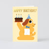 Happy Birthday Dog Cake Card