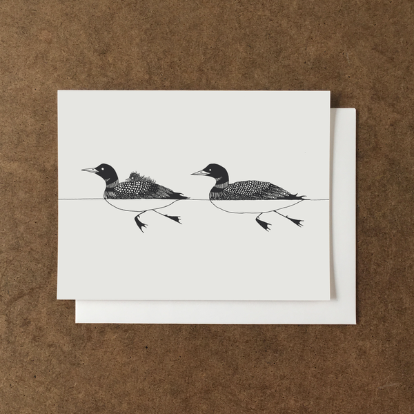 Loon Family Baby Card