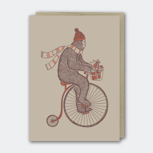 Sasquatch Bike Holiday Card