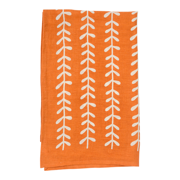 Orange Leaf Linen Cotton Tea Towel - DIGS