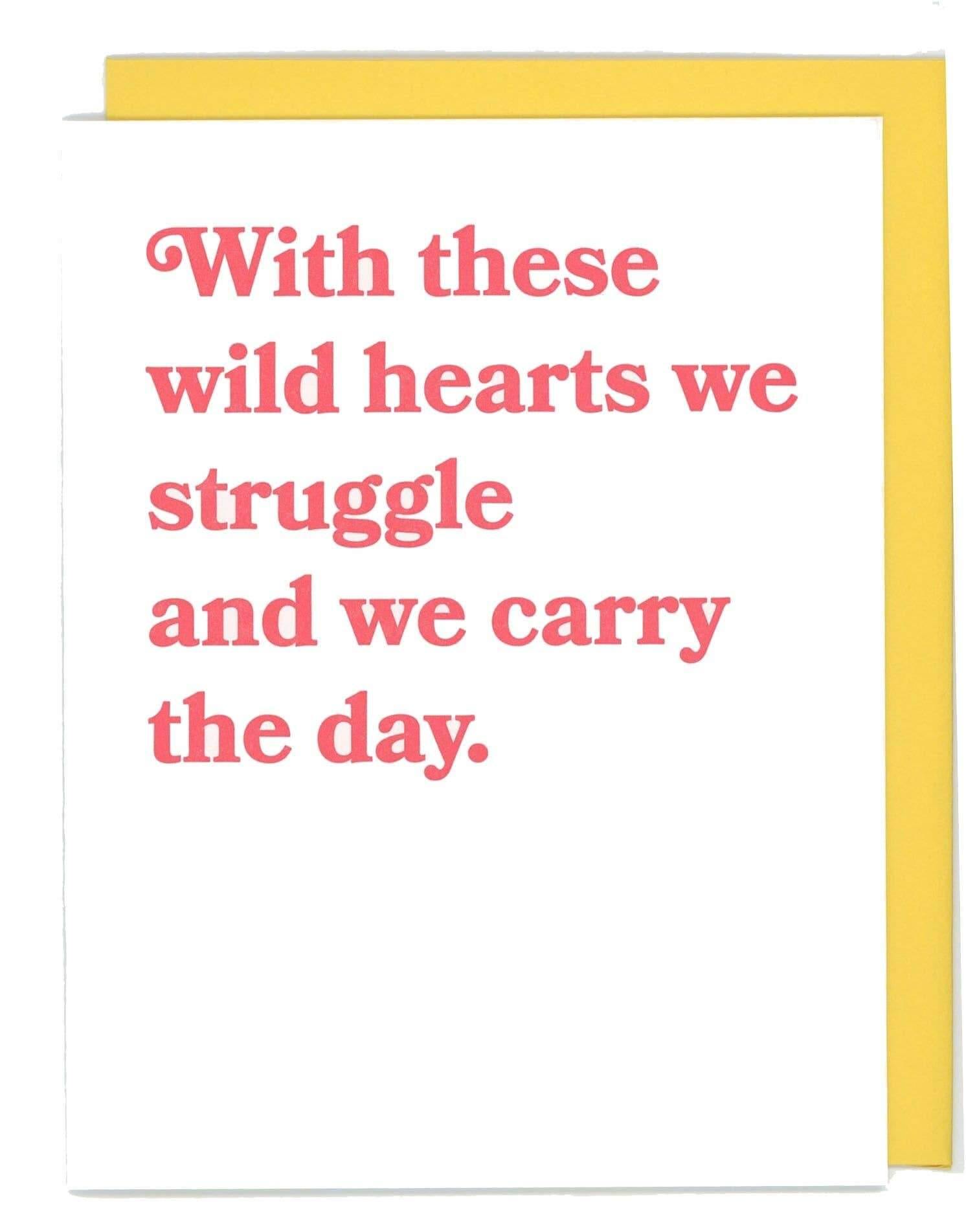 Wild Hearts Letterpress Card - DIGS