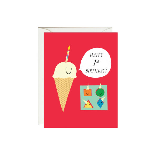 First Birthday Ice Cream Card