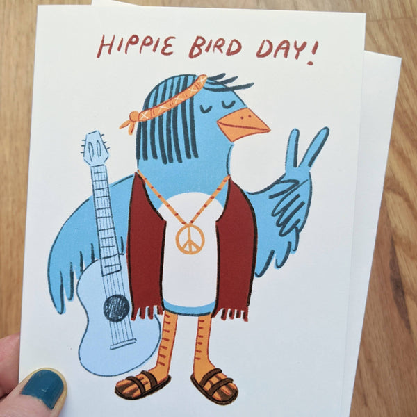 Hippie Bird Day Card